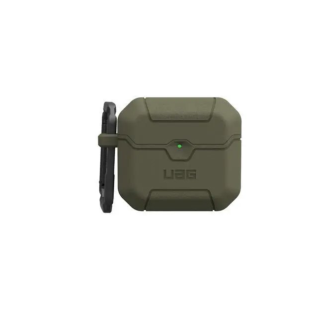 Alt view image 7 of 7 - UAG Designed for AirPods 4th Gen Case Scout, Rugged Military Grade Drop Proof Protective Cover with Detachable Carabiner Clip & Secure Lip Closure, Olive Drab