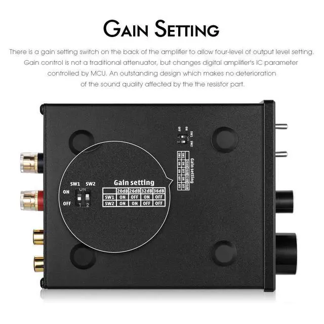 Alt view image 3 of 7 - Nobsound G2 Subwoofer Power Amplifier Mini Mono SUB Amp 100W PBTL BTL Bridge Home Theater