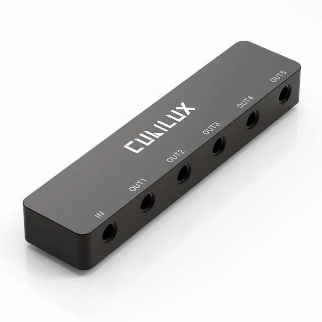 Main image of Professional 5-Way 3.5mm AUX Splitter, Aluminum Case 5-Channel 1/8 Stereo Headphone Splitter, Multi-Port TRS Audio Share/Split Box/HUB for Speaker Earphones Laptop PC Smartphone Tablet