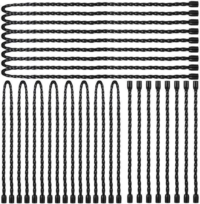 Main image of 24Pcs Silicone Cable Ties 6/12/18 Inch Reusable Silicone Twist Ties Steel-Core Cable Tie Straps for Bundling and Organizing Bendable Cord Tie Holder Strap for Indoor and Outdoor All Purpose (Black)