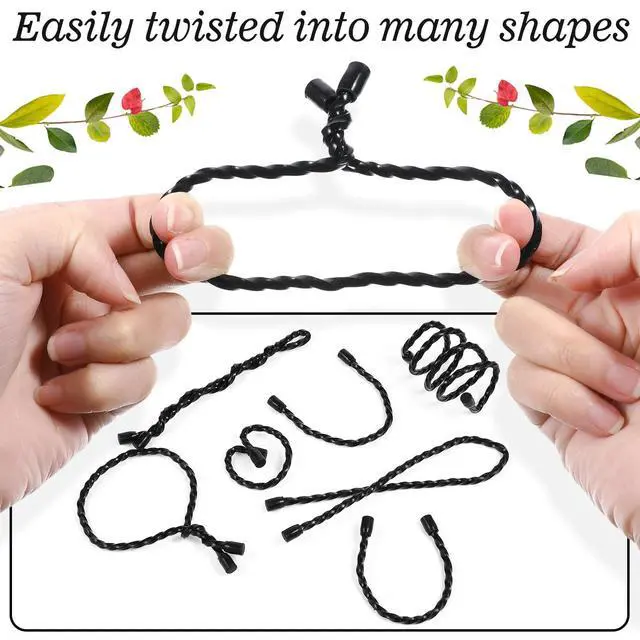 Alt view image 3 of 7 - 24Pcs Silicone Cable Ties 6/12/18 Inch Reusable Silicone Twist Ties Steel-Core Cable Tie Straps for Bundling and Organizing Bendable Cord Tie Holder Strap for Indoor and Outdoor All Purpose (Black)