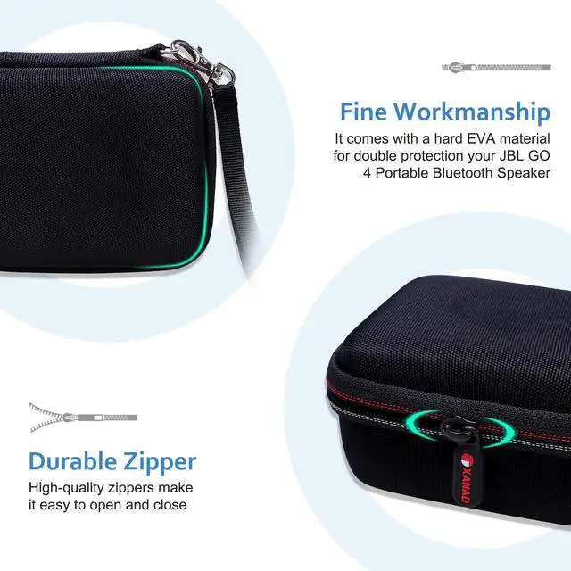 Alt view image 5 of 6 - Hard Case Compatible with JBL Go 4 / GO 5 / Go 3 Ultra Speaker, Black