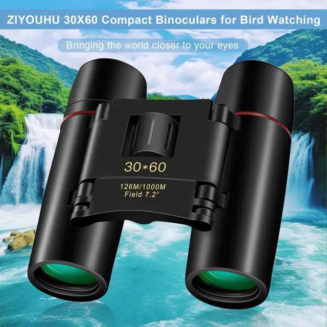 Alt view image 2 of 7 - Compact 30x60 Binoculars for Adults and Kids,Foldable Lightweight Easy Focus Small Binoculars for Bird Watching Travel Sightseeing Hunting Concert Theater Opera