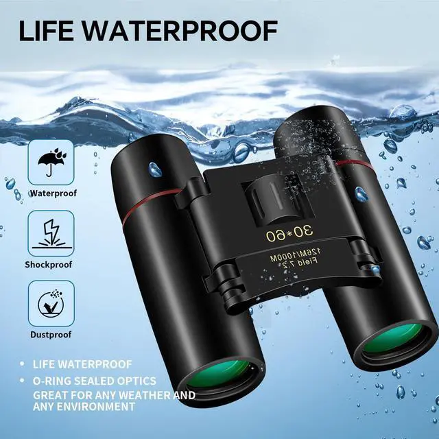 Alt view image 4 of 7 - Compact 30x60 Binoculars for Adults and Kids,Foldable Lightweight Easy Focus Small Binoculars for Bird Watching Travel Sightseeing Hunting Concert Theater Opera