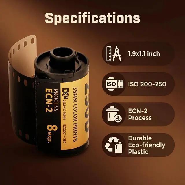 Alt view image 3 of 7 - 35mm Color Print Film Professional Wide Exposure Range ECN 2 Process Colour Print Camera Film for 135 Camera, 8 Sheet, 200-250, 1.9 x 1.1 in