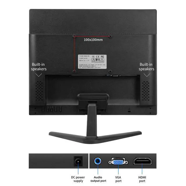 Alt view image 5 of 7 - PC Monitor 17-inch 4:3 LED Backlit Monitor 1280 X 1024, 60 Hz Refresh Rate, 5Ms Response Time, VESA Mountable, VGA, HDMI, TN Panel, Built-in Speakers