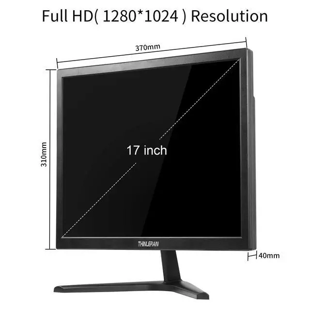 Alt view image 6 of 7 - PC Monitor 17-inch 4:3 LED Backlit Monitor 1280 X 1024, 60 Hz Refresh Rate, 5Ms Response Time, VESA Mountable, VGA, HDMI, TN Panel, Built-in Speakers