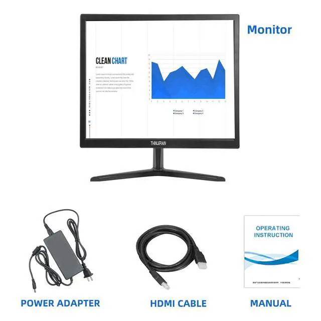 Alt view image 7 of 7 - PC Monitor 17-inch 4:3 LED Backlit Monitor 1280 X 1024, 60 Hz Refresh Rate, 5Ms Response Time, VESA Mountable, VGA, HDMI, TN Panel, Built-in Speakers
