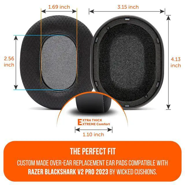 Alt view image 5 of 7 - Freeze Blackshark V2 Pro 2023 - Cooling Gel Earpads by Wicked Cushions Only (Does not fit Old Blackshark V2 Pro) - Boost Comfort, Thickness, & Sound Isolation for Epic Gaming | Black