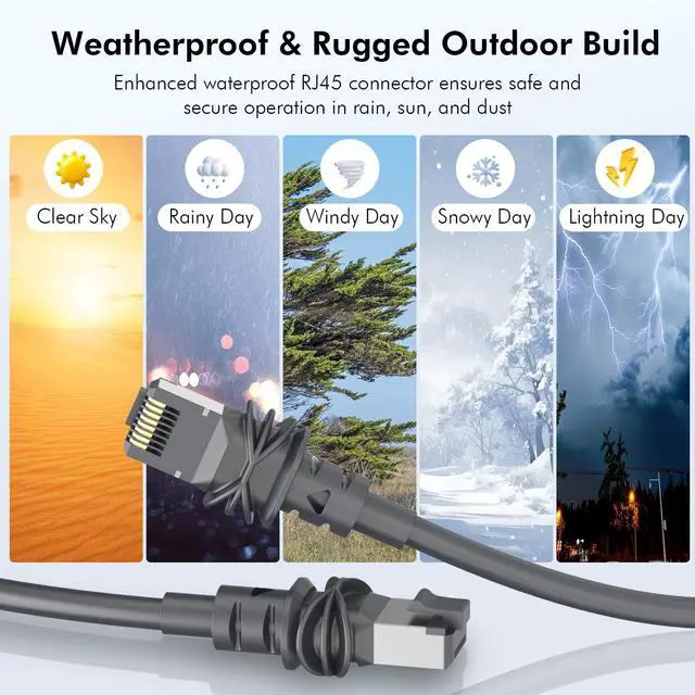 Alt view image 3 of 5 - 100ft Starlink Cable for Gen 3 32ft/50ft/75ft/100ft/150ft, Waterproof Outdoor Starlink Network Cable for Stable RJ45 Connection, Compatible with Starlink GEN 3 Router and Dish