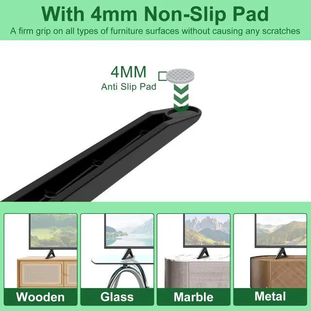Alt view image 3 of 7 - TV Stand for Sceptre TV Legs, for Sceptre TV Base Stand, Compatible with TV Holes Center Distance 1.22cm/0.48inch - 2.4cm/ 0.94inch, Easy to Install, with Screws, Black