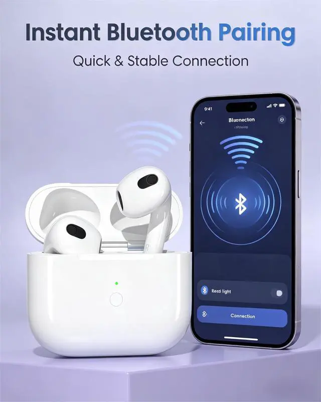 Alt view image 5 of 7 - Wireless Charging Case Replacement Compatible with AirPods 3rd Generation | 600mAh Wireless Charging Case with Sync Button, 20-Min Fast Charging, LED Indicator, L-Port & Wireless Charger, No Earbuds