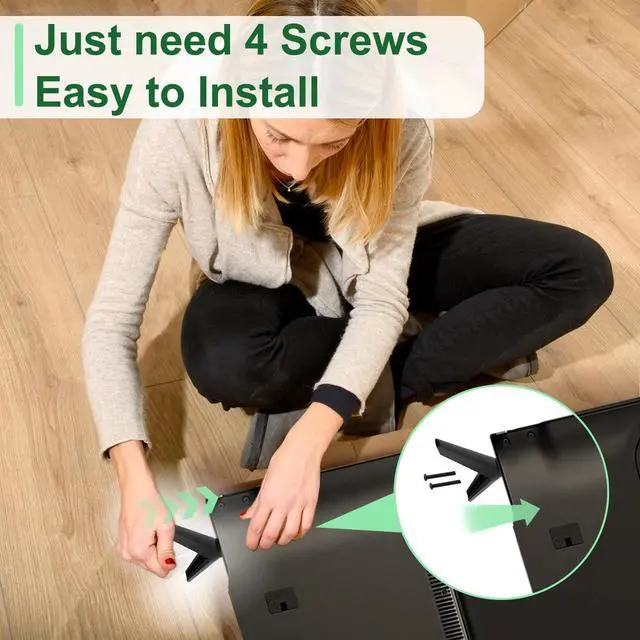 Alt view image 5 of 7 - TV Stand for Sceptre TV Legs, for Sceptre TV Base Stand, Compatible with TV Holes Center Distance 1.22cm/0.48inch - 2.4cm/ 0.94inch, Easy to Install, with Screws, Black
