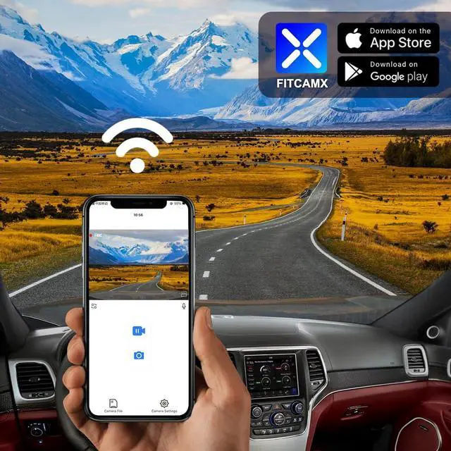 Alt view image 5 of 7 - 4K Dash Cam Suitable for Jeep Grand Cherokee 2018-2021 & SRT (HD2-D7600), OEM Factory Look, UHD 2160P Video, Built-in WiFi & APP, Loop Recording, Gravity Sensor, Easy to Install, 64GB Card