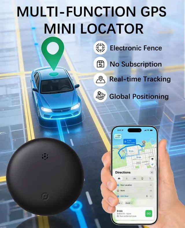 Alt view image 2 of 7 - GPS Tracker Device for Vehicles,Non Detectable GPS Tracker for Android and iPhone with Real-Time Tracking,Hidden Car Tracker Device,No Monthly Fee,No SIM,for Cars, Kids, Pets(Matte Black)