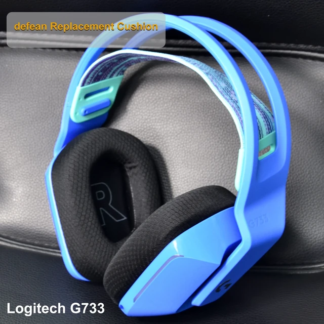 Alt view image 6 of 6 - Mesh Fabric Earpads for Logitech G733 G535 G335 Headphone-Black Ear Pads with Durable Mesh Fabric for Logitech G733 Lightspeed Wireless Gaming Headset, Comfort Noise Isolation Foam