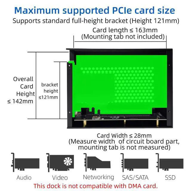Alt view image 4 of 6 - PCIe Express to Thunderbolt 3/4 USB4 Dock, one PCIe 3.0 x16 Slot Input, Compatible with DeckLink Capture Card. Aluminum Alloy Housing Enclosure for Laptops/Desktops (MK-M1s)