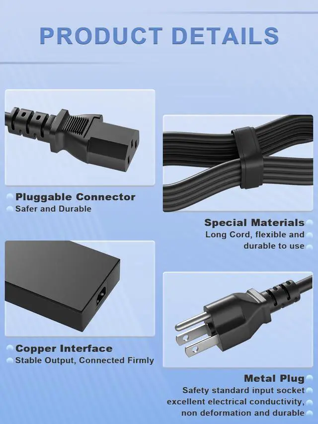 Alt view image 5 of 7 - 280W Charger Compatible with Asus ROG Strix Scar 17 15 G18 G17 G16 G15 G733 G732 G614 G814 G713 G513 G533 G703 Flow X16 TUF A16 Zephyrus Duo 16 15 S17 S15 M16 G16 G15 G14 Laptop Power Adapter