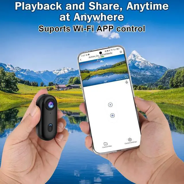 Alt view image 4 of 7 - 4K Mini Action Camera, Portable Vlogging Camera, Waterproof Wearable Body Camera 4K with 360° Rotation Clip, Magnetic Hands-Free POV Camcorder for Cycling, Motorcycle, Pet Walking, Vlogging, Skiing