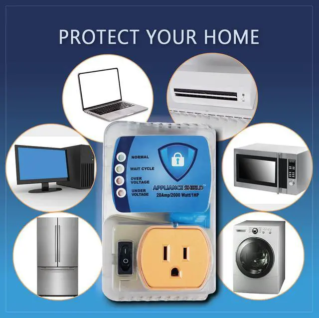 Alt view image 2 of 7 - Surge Protector - Protects Appliances From Damaging & Costly Voltage Spikes/Dips. Great for Refrigerators, Freezers, Dryers, Computers. Best in Class 20 Amp, 2200 Watts