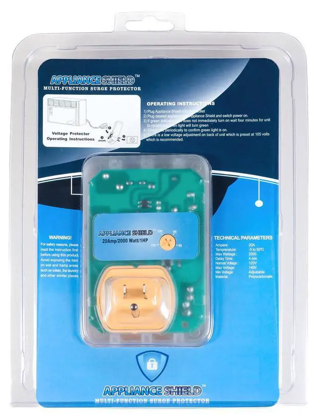 Alt view image 7 of 7 - Surge Protector - Protects Appliances From Damaging & Costly Voltage Spikes/Dips. Great for Refrigerators, Freezers, Dryers, Computers. Best in Class 20 Amp, 2200 Watts
