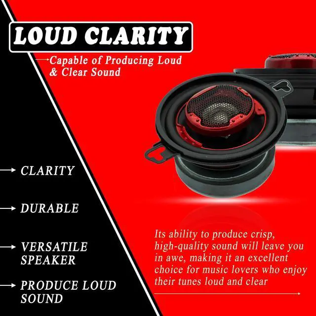 Alt view image 2 of 7 - XK2-108 3.5-Inch 140 Watt 2-Way Coaxial Speaker System for Superior Car Audio Performance
