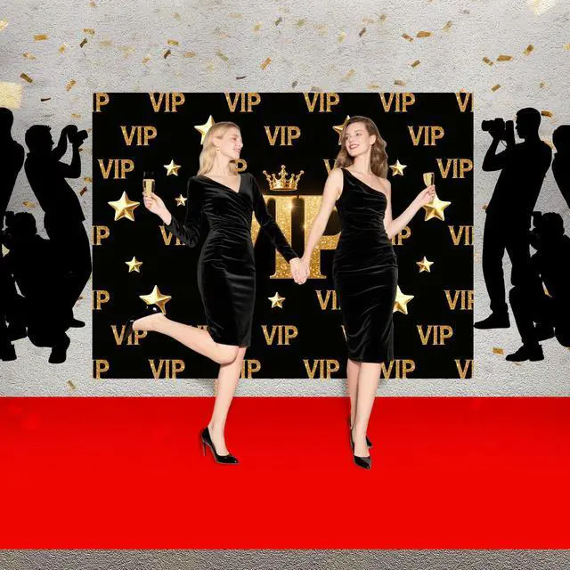 Alt view image 5 of 6 - Red Carpet Runner,VIP Photography Backdrop,Backdrop Film Movie Theme Party Decorations Accessory and Red Carpet Runner 2.6 x 15 ft with Tape