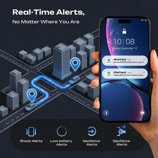 Alt view image 3 of 7 - GPS Tracker for Vehicles, 6-Month Battery Life 4G Global Tracker Device for Vehicles with Real Time Alert Strong Magnet, IP65 Waterproof Car Tracker 180-Day Location History Subscription Needed