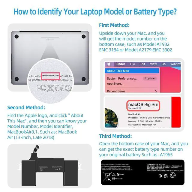 Alt view image 6 of 7 - A1965 Battery & Tool Kit for MacBook Air 13 inch A1932 A2179 | Replace for MacBook Air 13 2018 2019 2020 Release Model A1932 EMC 3184 & A2179 EMC 3302 (Support to 1000+ Charging Cycles)