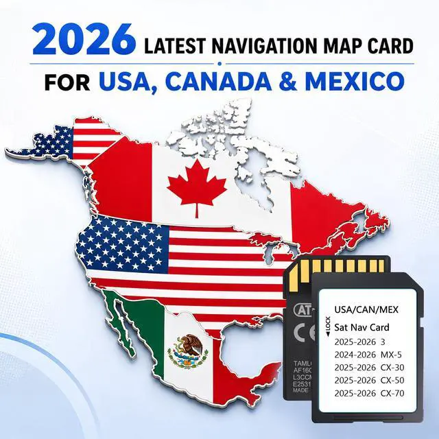 Alt view image 2 of 7 - 2025 2026 Latest Navigation SD Card KR9D66EZ1B,Compatible with Mazda 2025-2026 CX-50/3/CX-30/CX-70,2024-2026 MX-5,Mazda CX-50 Hybrid SD Navigation Cards Updated Maps for USA/CAN/MEX