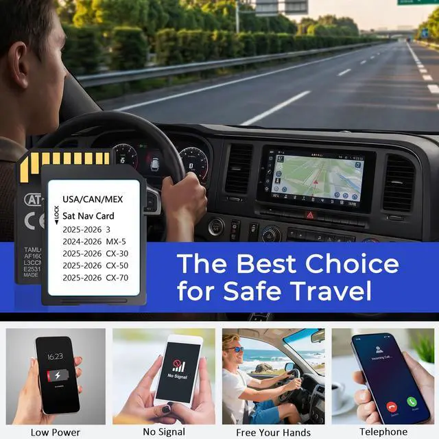 Alt view image 5 of 7 - 2025 2026 Latest Navigation SD Card KR9D66EZ1B,Compatible with Mazda 2025-2026 CX-50/3/CX-30/CX-70,2024-2026 MX-5,Mazda CX-50 Hybrid SD Navigation Cards Updated Maps for USA/CAN/MEX