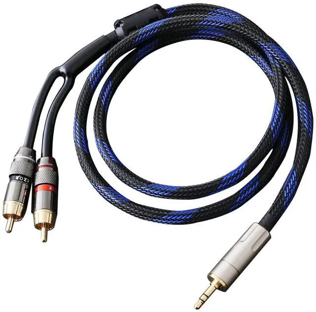 Main image of Audiophile HiFi OFC Audio Cable 3.5mm Male to 2 RCA Male Audio Cable for Connects a Smartphone, Tablet, or MP3 Player to a Speaker or Other RCA-Enabled Devices (1M(3.3FT))