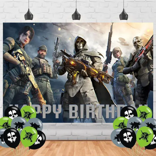 Main image of Gaming Call Birthday Party Backdrop,Boy of Duty Birthday Party Decoration,Gaming Birthday Banner Shoot Photo Backgrounds Props 5x3ft