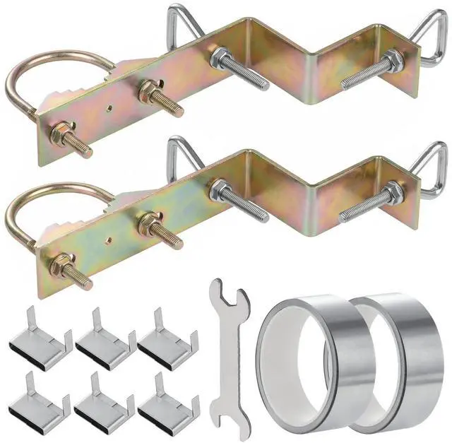 Main image of 2 Sets Antenna Mast Chimney Mount Bracket, Z-Type Antenna Pole Mounting Clamp for Chimney up to 18 Feet in Diameter