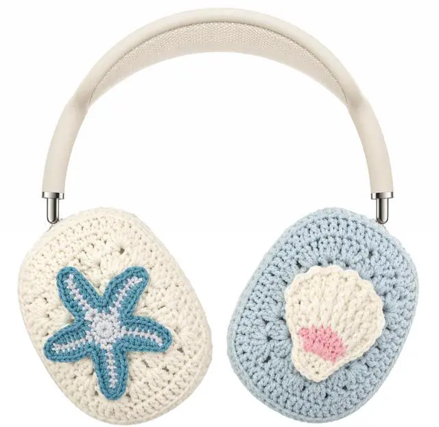 Main image of Handmade Airpods Max Cover - Apple Headphone Cover Cute Design Crochet, Airpod Max Ear Covers, Airpod Max Accessories, Apple Max Pro Headphone Covers, Air Pod Max Stylish Design (Blue Starfish)