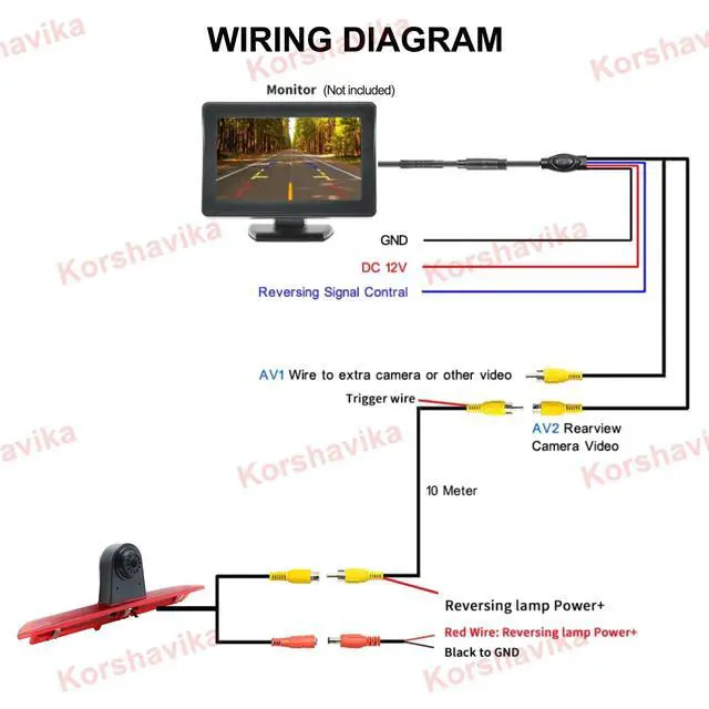 Alt view image 7 of 7 - High Mount Third Brake Light Backup Camera for Ford Transit 150 250 350 350HD 2014-2018