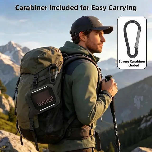 Alt view image 2 of 7 - Magnetic Silicone Case for JBL Go 5 Ultra Portable Speaker with Carabiner, Heavy Duty Protective Cover with Strong Built-in Magnet (Only Case) (Black)
