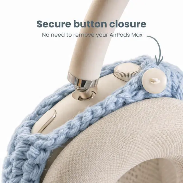 Alt view image 5 of 7 - Handmade Airpods Max Cover - Apple Headphone Cover Cute Design Crochet, Airpod Max Ear Covers, Airpod Max Accessories, Apple Max Pro Headphone Covers, Air Pod Max Stylish Design (Blue Starfish)