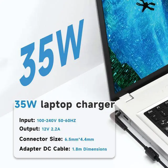 Alt view image 7 of 7 - Charger Compatible with Samsung Monitor 6.5mm Tip 35W AC Power Adapter | 6.5*4.4mm Power Supply Compatible with A3514-RPN, BN44-00990A A SBBSSO8NUIXZA LS24AM506NNXZA LHI3QBRTMGCXZA LC24RG50FQNXZA