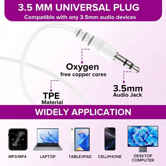 Alt view image 4 of 7 - Kids Earbuds Bulk 50 Pack for School Classroom Libraries Students Children Boys Girls Toddler Adult Multi Colored Individually Bagged 3.5mm Jack (YS101)