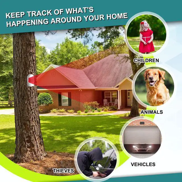 Alt view image 6 of 6 - Driveway Alarm Wireless Outside Motion Sensor Alarm with Receiver Weatherproof Infrared Sensor, Indoor Home Security Business Alert System Detector(Style 1)