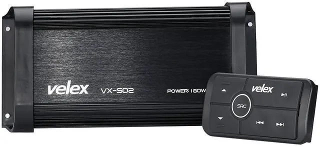Main image of Water Resistant Bluetooth Marine 4 Channel Class A/B Amplifier Media Stereo on Boats UTV ATV Golf Carts and Cars