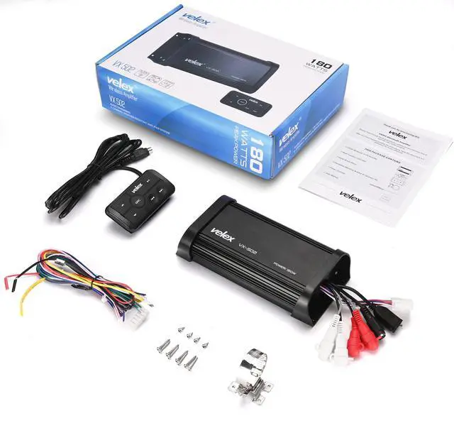 Alt view image 6 of 7 - Water Resistant Bluetooth Marine 4 Channel Class A/B Amplifier Media Stereo on Boats UTV ATV Golf Carts and Cars