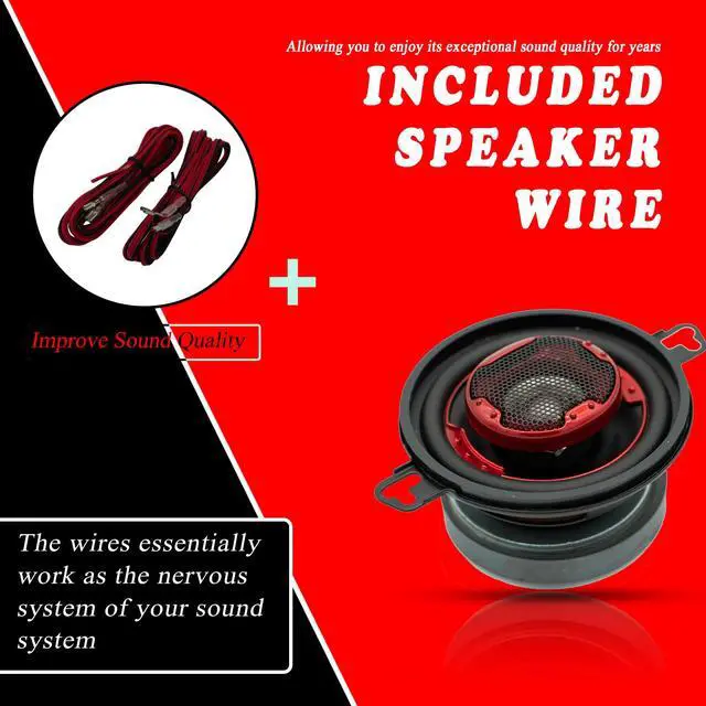 Alt view image 6 of 7 - XK2-108 3.5-Inch 140 Watt 2-Way Coaxial Speaker System for Superior Car Audio Performance