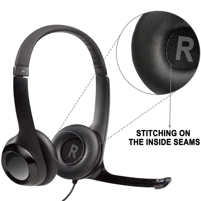 Alt view image 6 of 7 - Earpads for Logitech H390/H391/H600/H609/H760 - Black