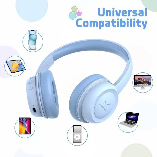 Alt view image 7 of 7 - Kids Bluetooth Headphones,Kids Wireless Headphone with 85dBVolume Limiter, 30H Playtime, Adjustable Headband,Over-Ear Headphones for Kid School Online Class Travel