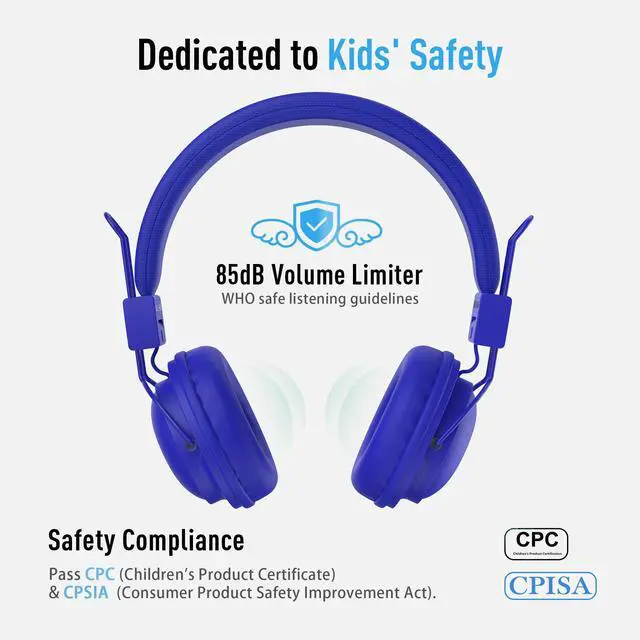 Alt view image 5 of 7 - Kids Headphones Wired Bulk 5-Pack for K-5 School Library Travel | HD Mic, 85dB Volume Limit, SharePort, Sticker, 3.5mm Headphones for Classroom/Online Learning/Computer/Chromebook-Colorful