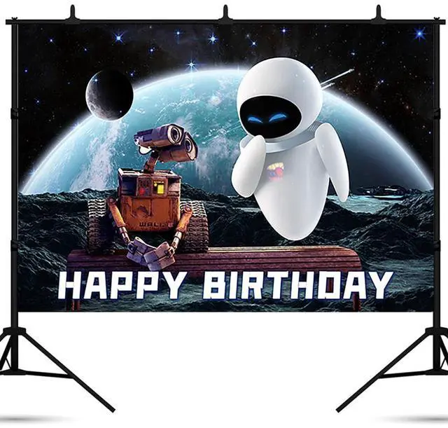 Main image of Wall e Birthday Party Backdrop Photo Background Banner Birthday Party Decorations Banner Wall e Theme Photography Backdrop