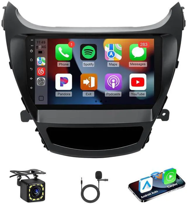 Main image of Fast Boot Linux Car Stereo for Hyundai Elantra 2014 2015 2016 | 9" IPS Touchscreen for Elantra Radio with Wireless Carplay,Android Auto,Bluetooth,FM,Mirrorlink,SWC,Camera,MIC