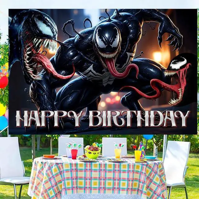 Alt view image 2 of 6 - Superhero Birthday Party Decorations, 5x3ft Happy Birthday Back Drop Banner Theme Backdrop Banner for Superhero Party Decorations Indoor Outdoor